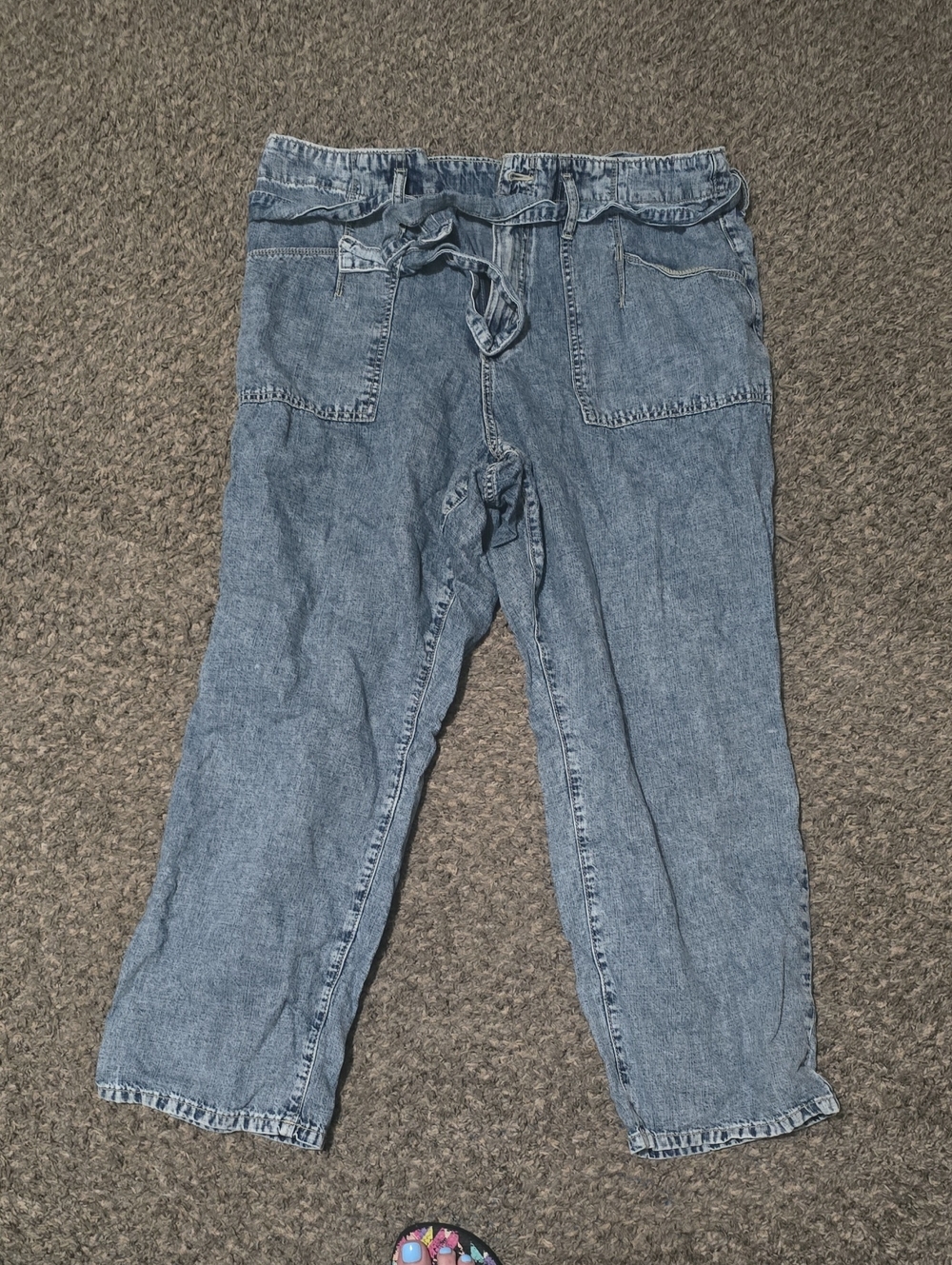 Torrid Light Blue Relaxed Drawstring/paperbag Jeans